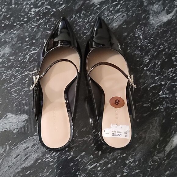 BRAND NEW STUART WEITZMAN CRYSTAL BUCKLE 75 PATENT MULE G1 - Picture 7 of 16